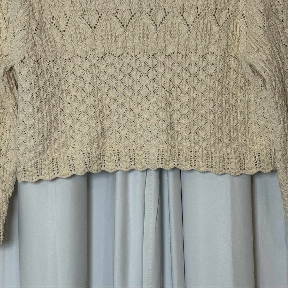 ba&sh Jump Cardigan Cropped Crochet Scalloped Cream Size 3 Womens US 8 Parisian - Picture 11 of 15